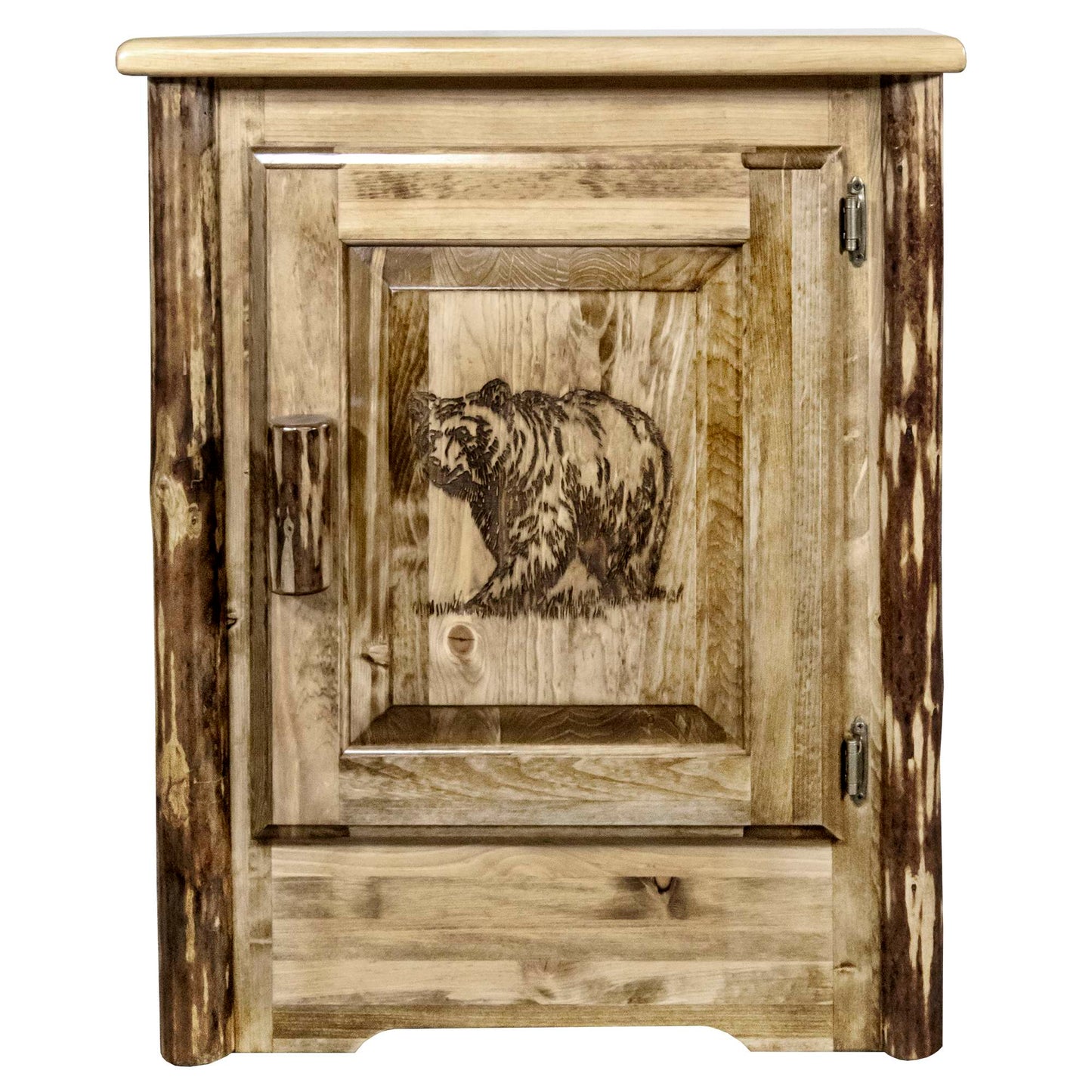 Montana Woodworks Glacier Country Collection Accent Cabinet w/ Laser Engraved Design, Left/Right Hinged