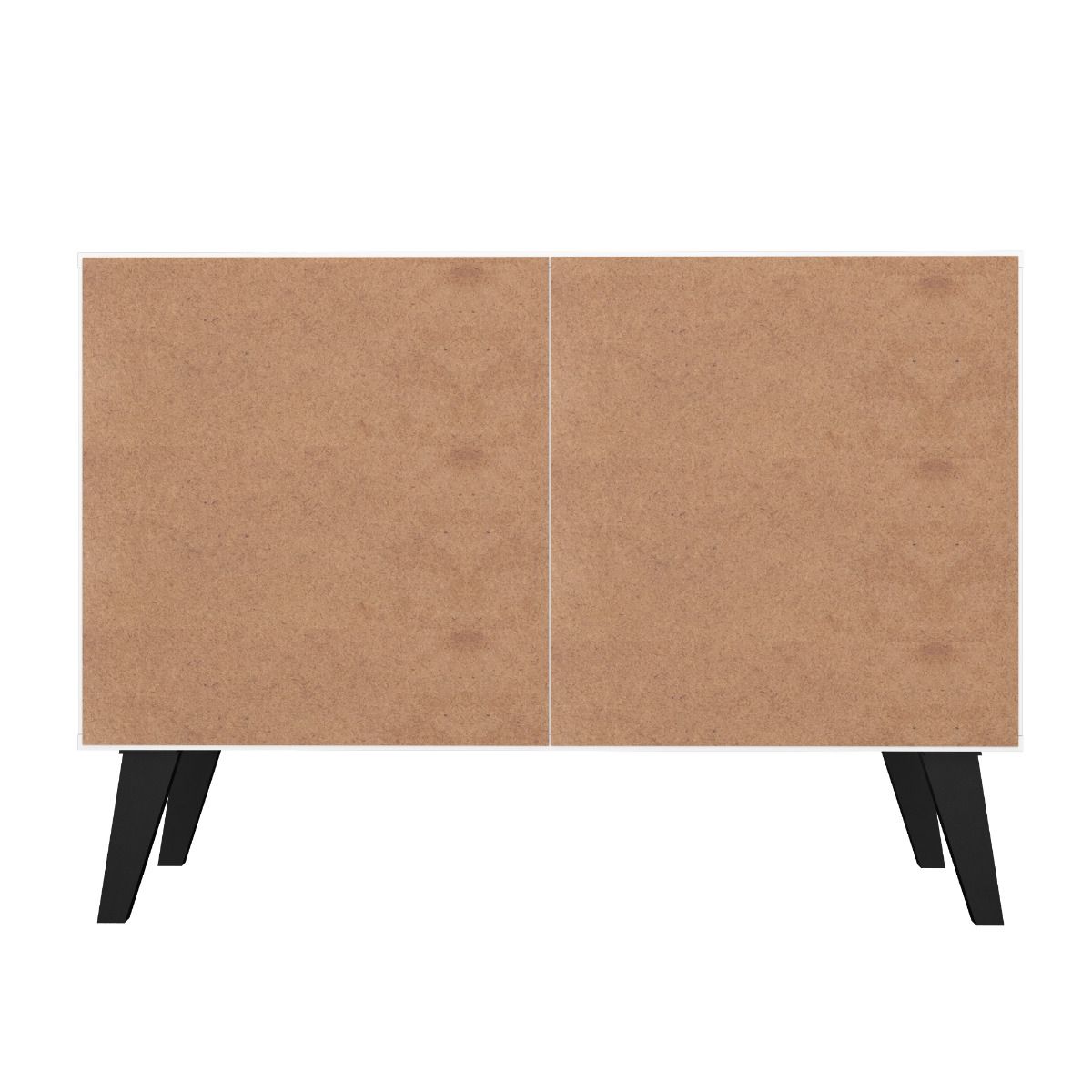 Manhattan Comfort Mid-Century- Modern Amsterdam Double Side Table 2.0 with 3 Shelves - GOLD STAR Dining