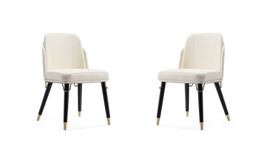 Manhattan Comfort Estelle Faux Leather Dining Chair (Set of 2) - GOLD STAR Dining