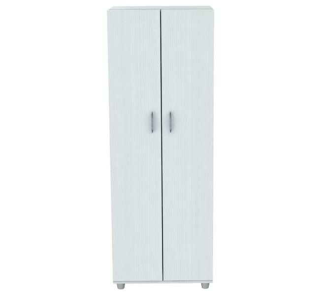 Homeroots White Finish Wood Storage Cabinet With Two Doors 249838 - GOLD STAR Dining