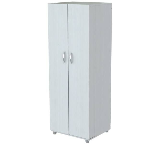 Homeroots White Finish Wood Storage Cabinet With Two Doors 249838 - GOLD STAR Dining