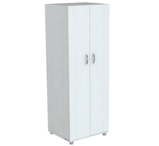 Homeroots White Finish Wood Storage Cabinet With Two Doors 249838 - GOLD STAR Dining