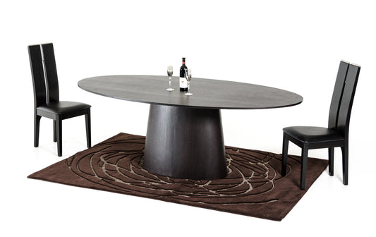 Homeroots 30" Wenge Veneer Oval Dining Table 282791 - GOLD STAR Dining