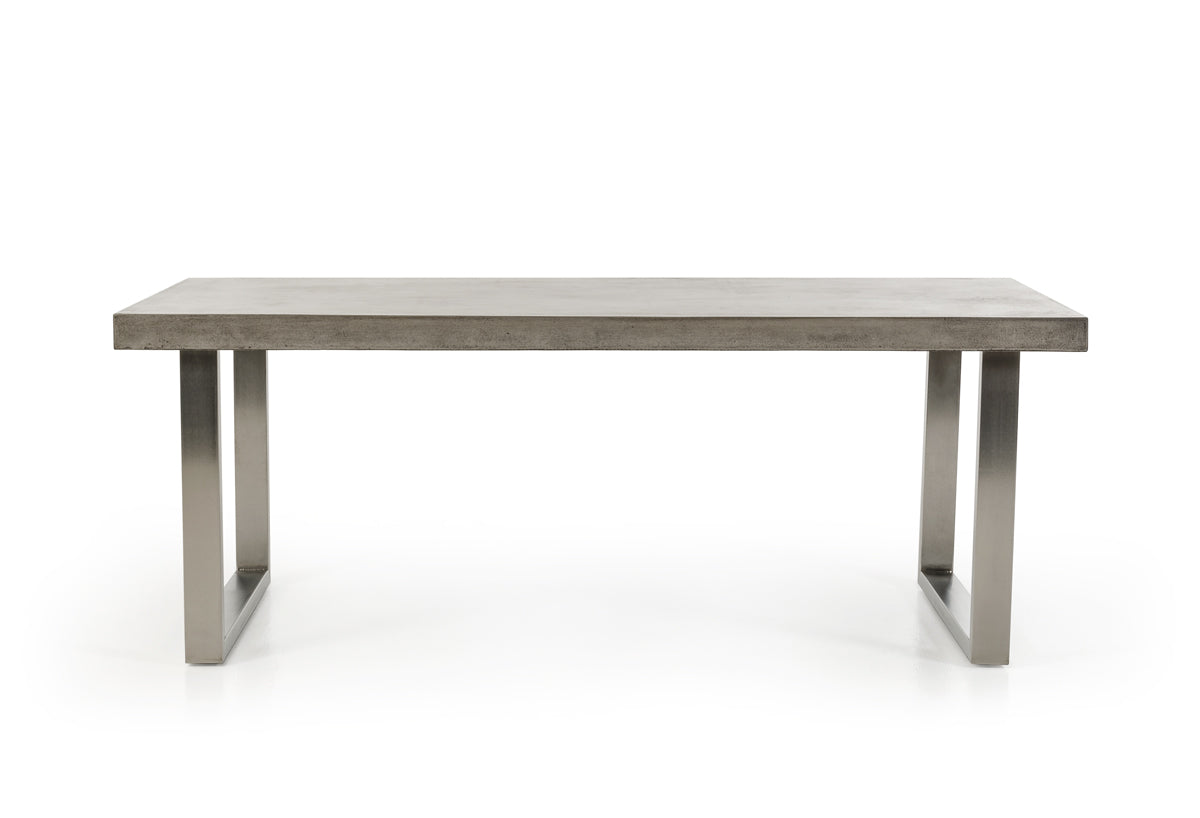 Homeroots 30" Concrete And Stainless Steel Dining Table 283301 - GOLD STAR Dining