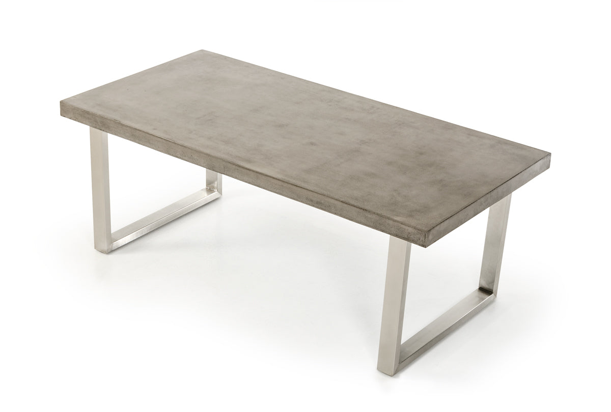 Homeroots 30" Concrete And Stainless Steel Dining Table 283301 - GOLD STAR Dining