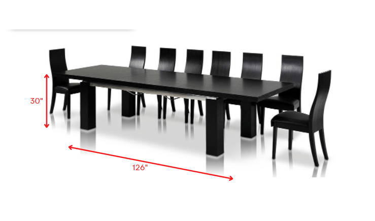 Homeroots Modern Black Oak Finish Extendable Dining Table 283324 - GOLD STAR Dining