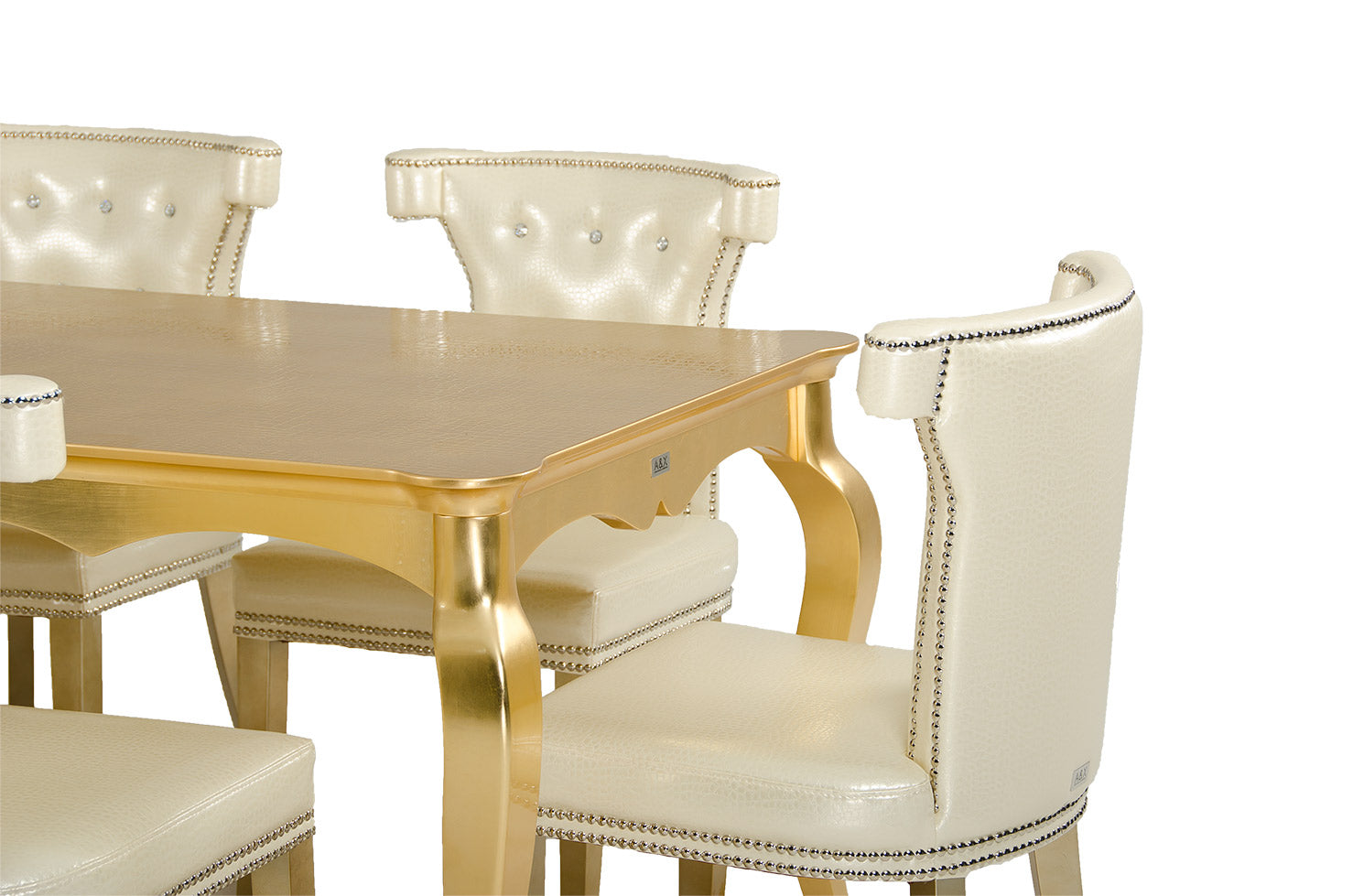 Homeroots 30" Golden Crocodile Lacquer Table 284117 - GOLD STAR Dining