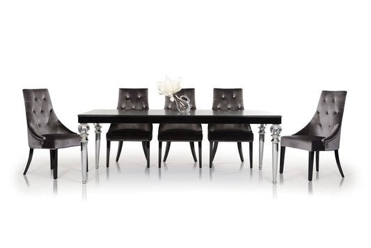 Homeroots 31" Black Crocodile Lacquer Dining Table 284180 - GOLD STAR Dining