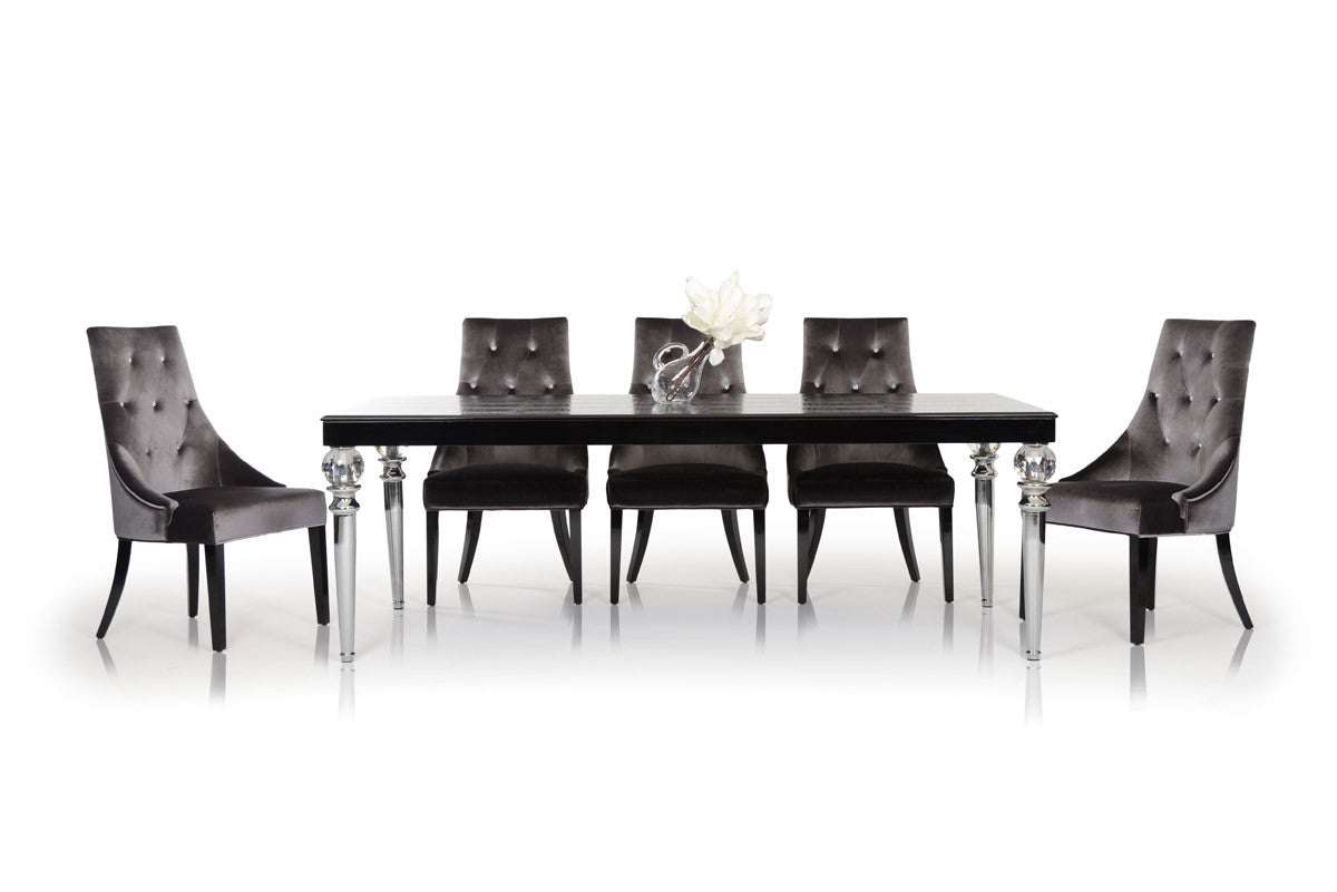 Homeroots 31" Black Crocodile Lacquer Dining Table 284180 - GOLD STAR Dining