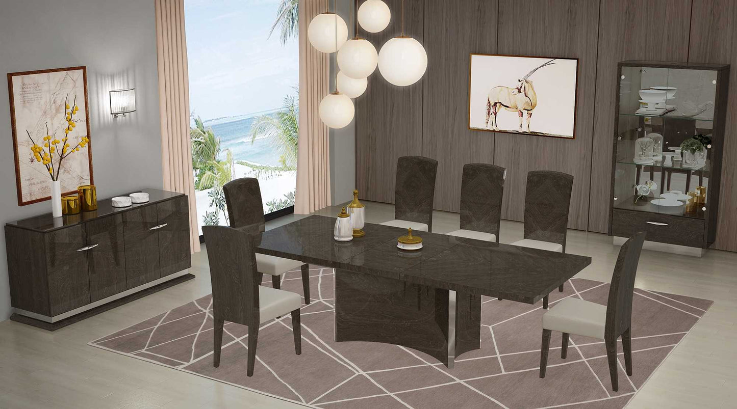 Homeroots 57" X 64.5" X 130.5" Gray  Dining Table And 6Pcs Chair Set 366370 - GOLD STAR Dining