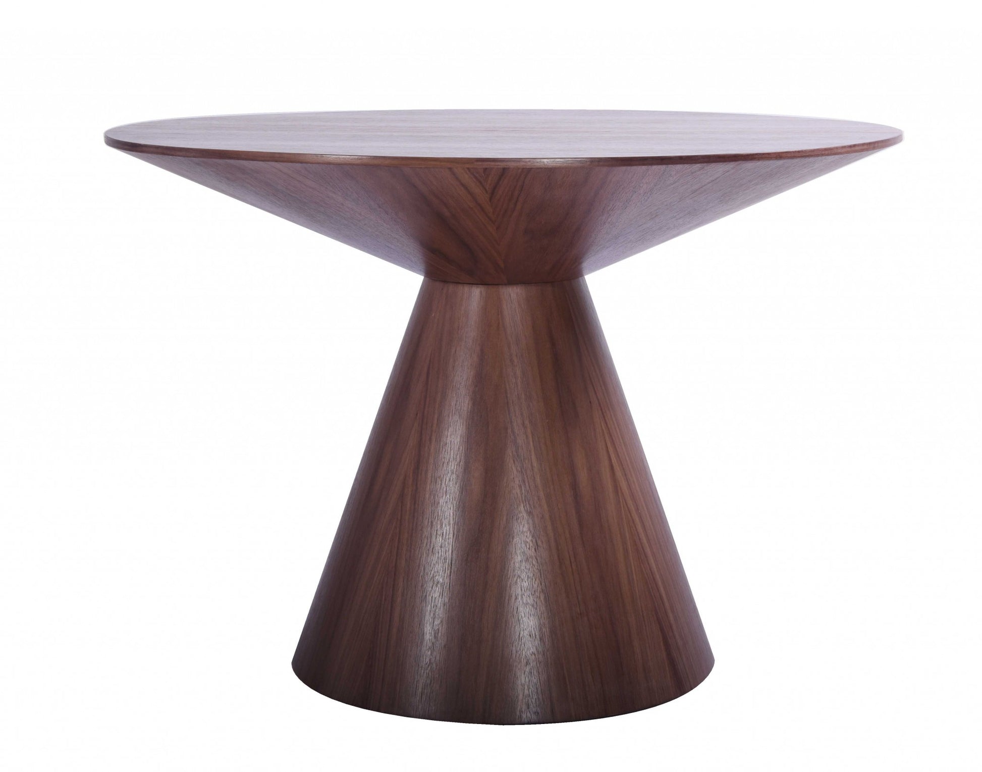 Homeroots 47 X 47 X 30 Walnut Veneer Round Dining Table 372067 - GOLD STAR Dining