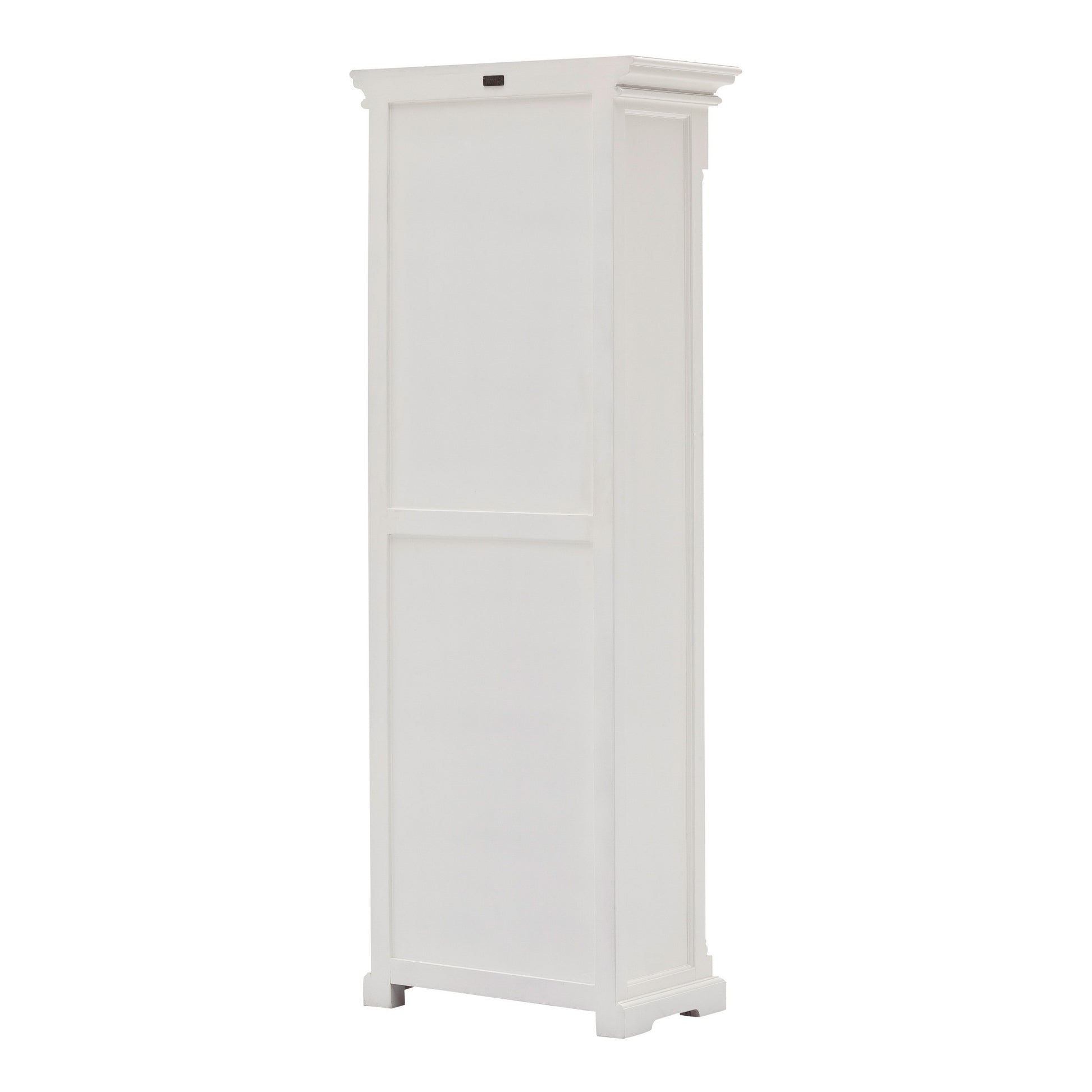 Homeroots Traditional White and Glass Door Storage Cabinet 397833 - GOLD STAR Dining