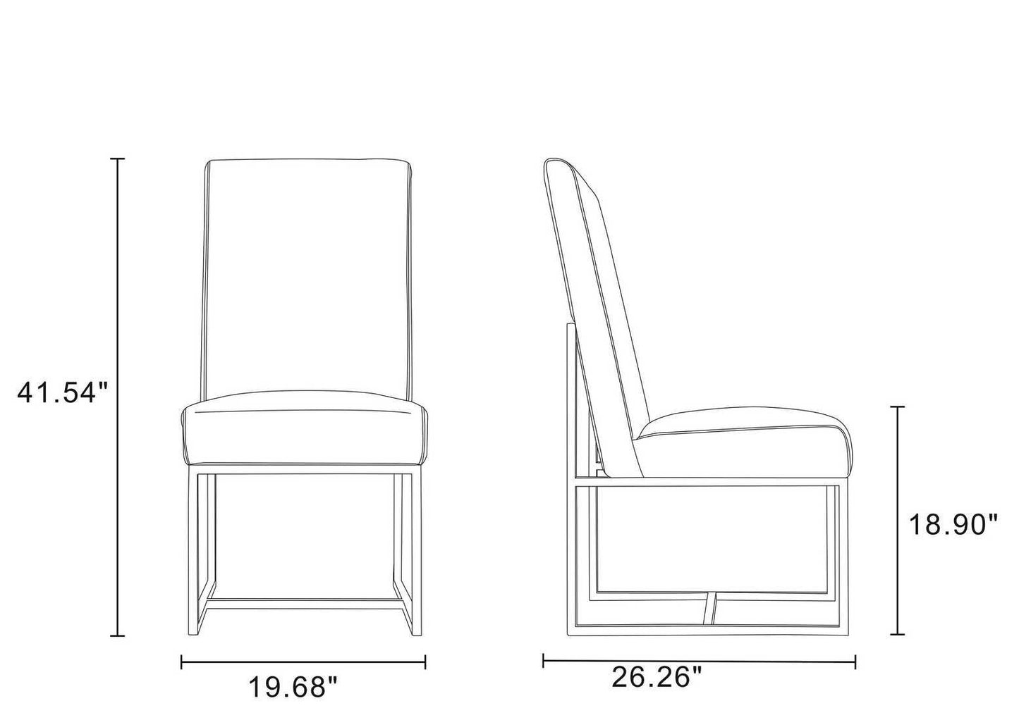 Manhattan Comfort Element Dining Chairs (Set of 6) - GOLD STAR Dining