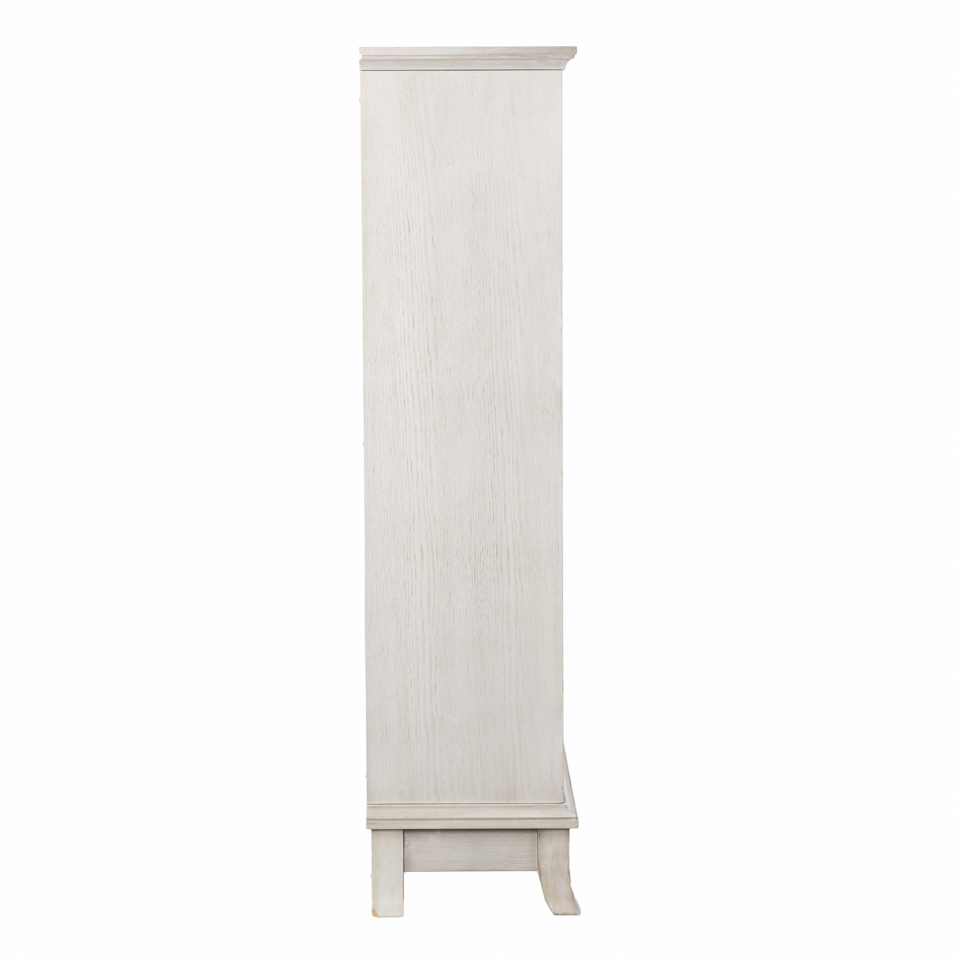 Homeroots Rustic White Sliding Double Door Accent Cabinet 401697 - GOLD STAR Dining