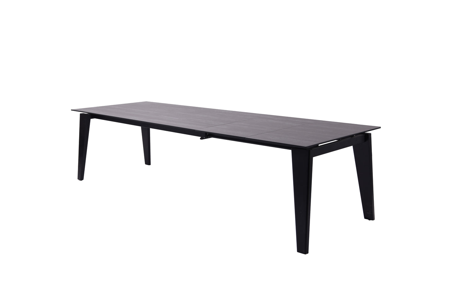 Homeroots 71" Gray and Black Ceramic and Glass Top Extendable Dining Table 488515 - GOLD STAR Dining