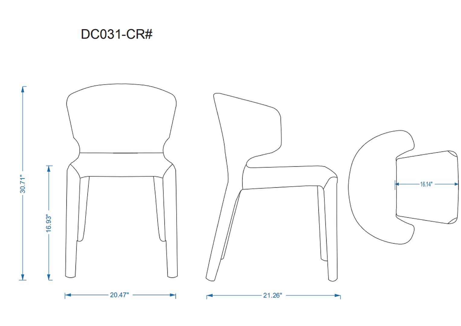 Manhattan Comfort Celine Dining Table with 6 Conrad Faux Leather Chairs - GOLD STAR Dining