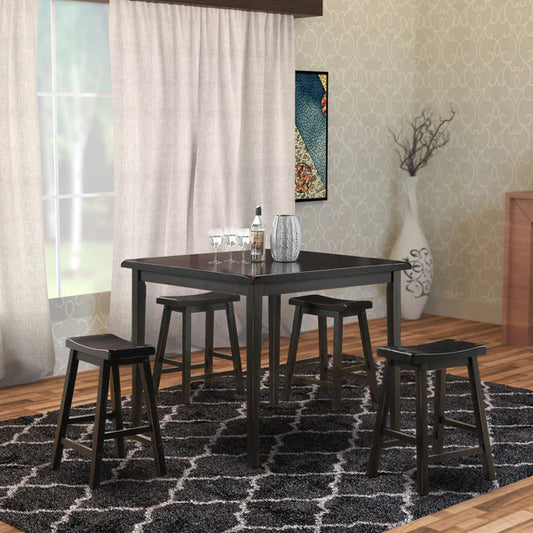 Benzara Gaucho 5 Piece Pack Counter Height Set, Black BM148312 - GOLD STAR Dining