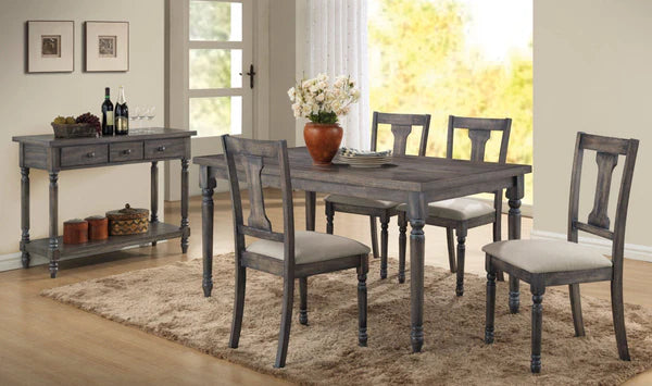 Benzara Weathered Looking Dining Table, Gray BM157230 - GOLD STAR Dining