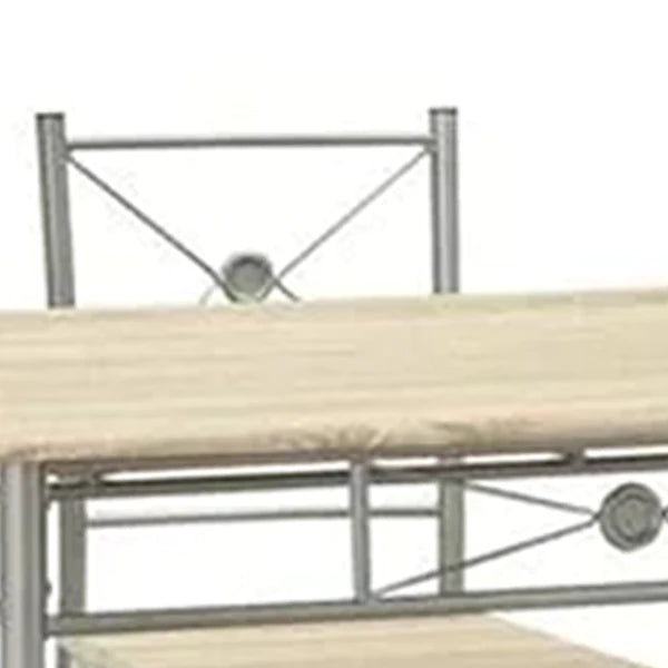 Benzara Sturdy Dining Table In A set Of Five, Silver BM158031 - GOLD STAR Dining