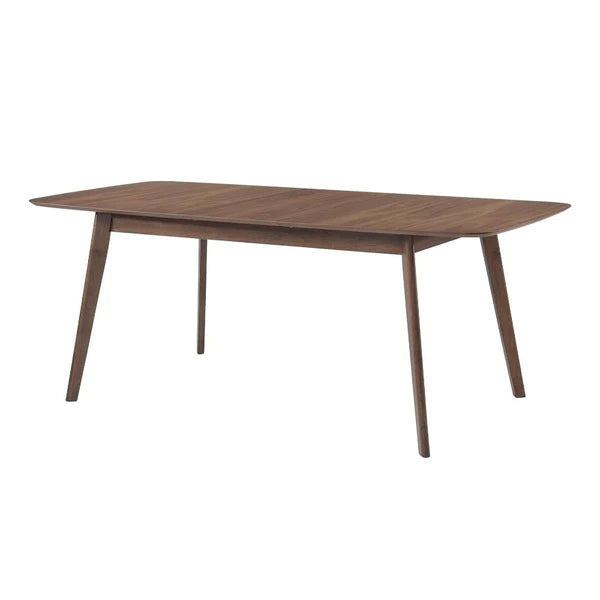 Benzara Wooden Dining Table With Roundecorners, Walnut Brown BM163722 - GOLD STAR Dining