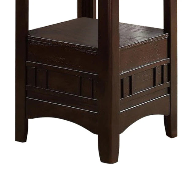 Benzara Wooden Counter Height Table, Brown BM171297 - GOLD STAR Dining