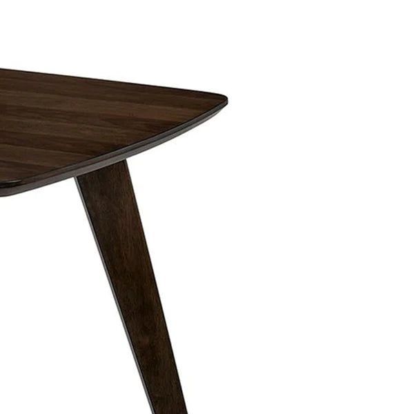Benzara Mid Century Modern Wooden Dining Table with Fin Leg Support, Brown BM203977 - GOLD STAR Dining