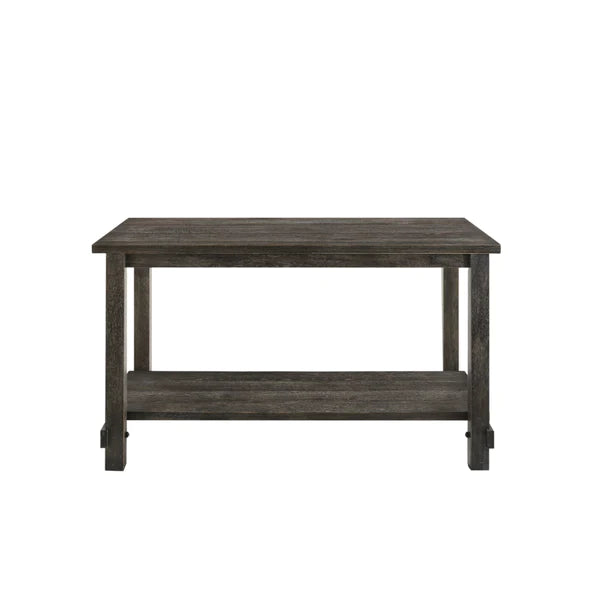 Benzara Counter Height Wooden Dining Table with Open Bottom Shelf, Gray BM214972 - GOLD STAR Dining