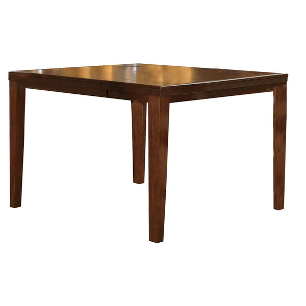 Benzara Square Wooden Counter Height Table with Butterfly Extendable Leaf, Brown BM220911 - GOLD STAR Dining