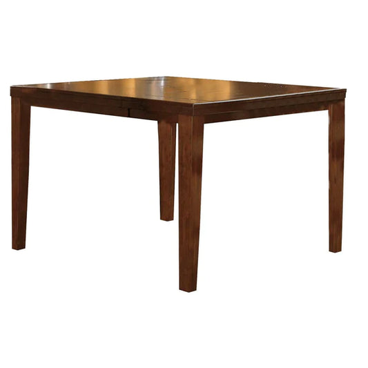 Benzara Square Wooden Counter Height Table with Butterfly Extendable Leaf, Brown BM220911 - GOLD STAR Dining