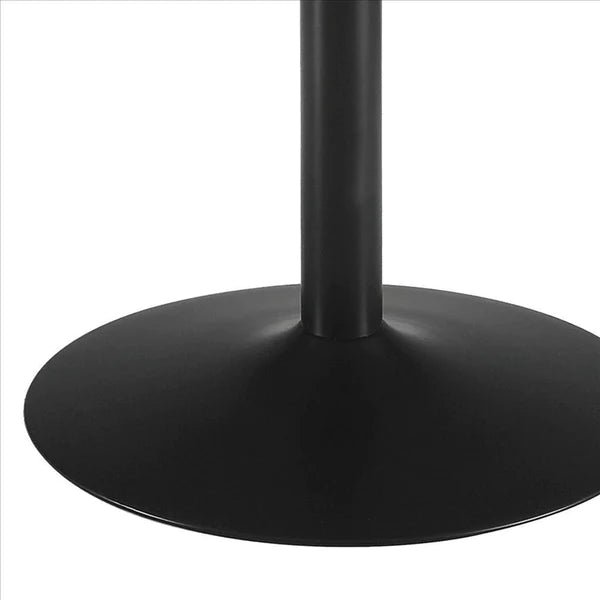 Benzara 30 Inch Round Wooden Top Modern Dining Table, Black and Brown BM233395 - GOLD STAR Dining