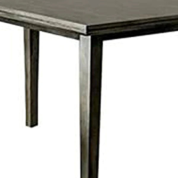 Benzara Rectangular Wooden Dining Table with Tapered Block Legs, Gray BM233841 - GOLD STAR Dining