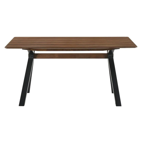 Benzara Rectangular Wooden Top Dining Table with A Shaped Legs, Brown and Black BM236390 - GOLD STAR Dining