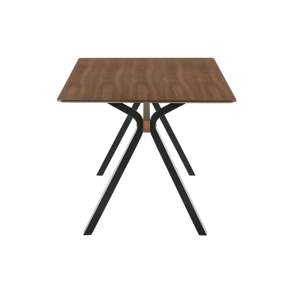 Benzara Rectangular Wooden Top Dining Table with A Shaped Legs, Brown and Black BM236390 - GOLD STAR Dining