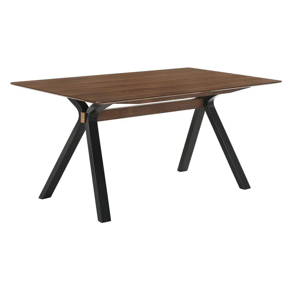 Benzara Rectangular Wooden Top Dining Table with A Shaped Legs, Brown and Black BM236390 - GOLD STAR Dining