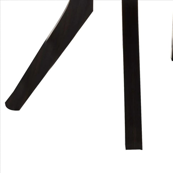 Benzara Dining Table with Wooden Top and Angled Legs, Brown BM240835 - GOLD STAR Dining