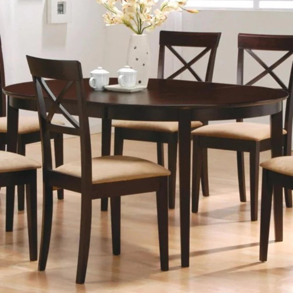 Benzara Modish Oval Shaped Wooden Dining Table, Brown BM68977 - GOLD STAR Dining