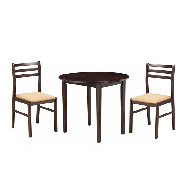 Benzara Transitional Style 3 Piece Wooden Dining Table and Chair Set, Brown BM69410 - GOLD STAR Dining