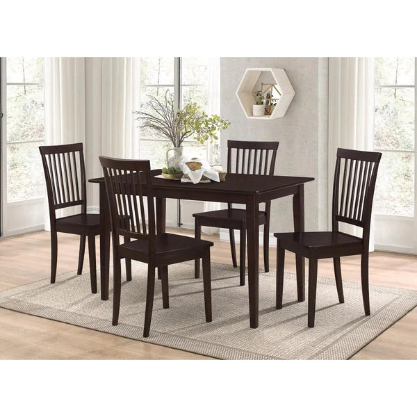 Benzara Sophisticated And Sturdy 5 Piece Wooden Dining Set, Brown BM69419 - GOLD STAR Dining