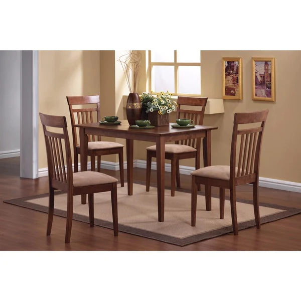 Benzara Classy 5 Piece Wooden Dining Table Set, Brown BM69424 - GOLD STAR Dining