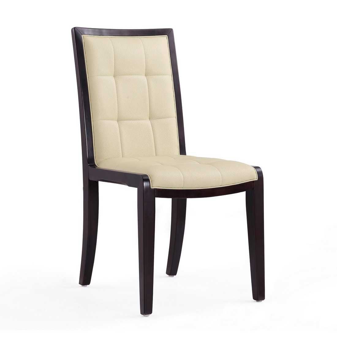 Manhattan Comfort Executor Walnut Faux Leather Dining Chairs (Set of Two) - GOLD STAR Dining