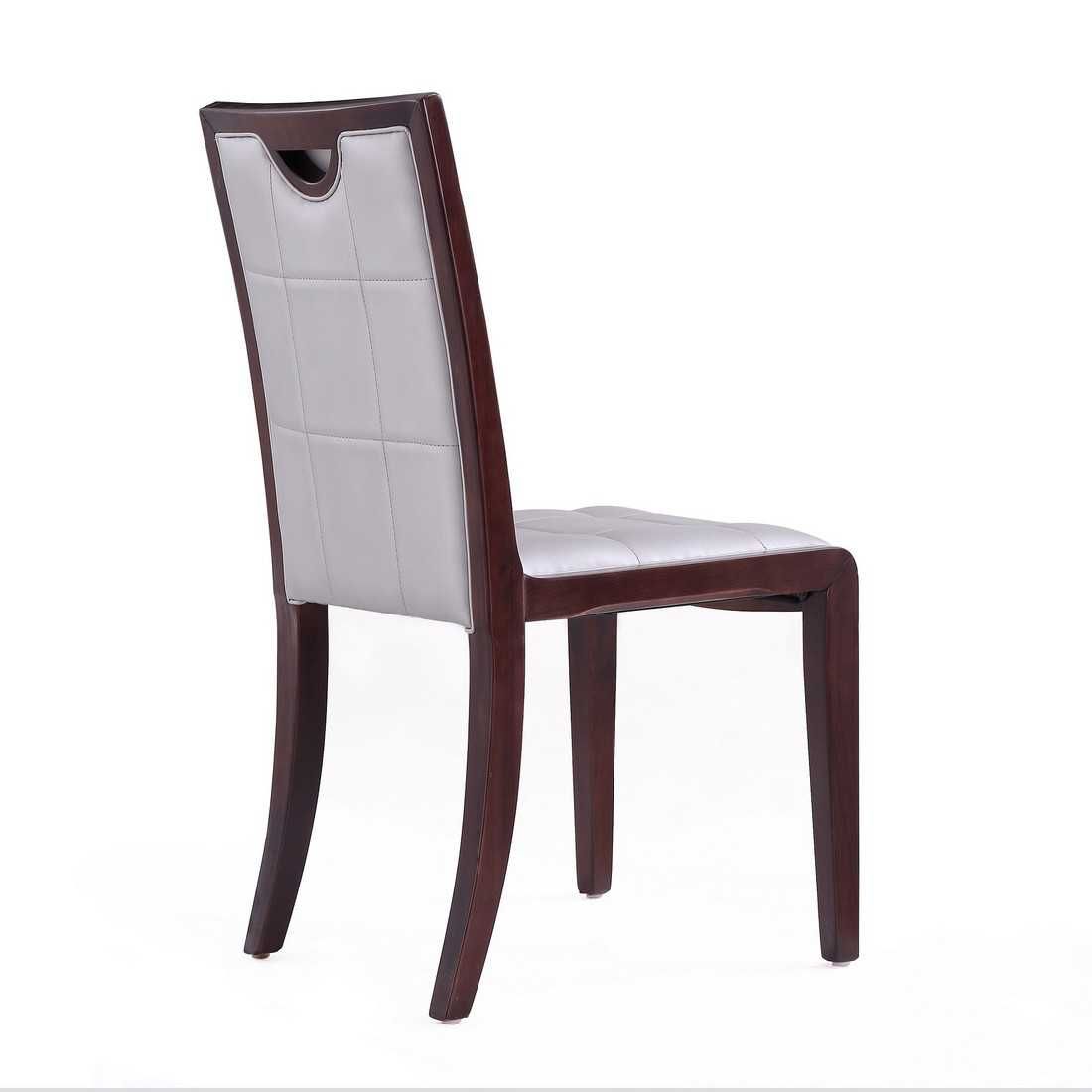 Manhattan Comfort Executor Walnut Faux Leather Dining Chairs (Set of Two) - GOLD STAR Dining