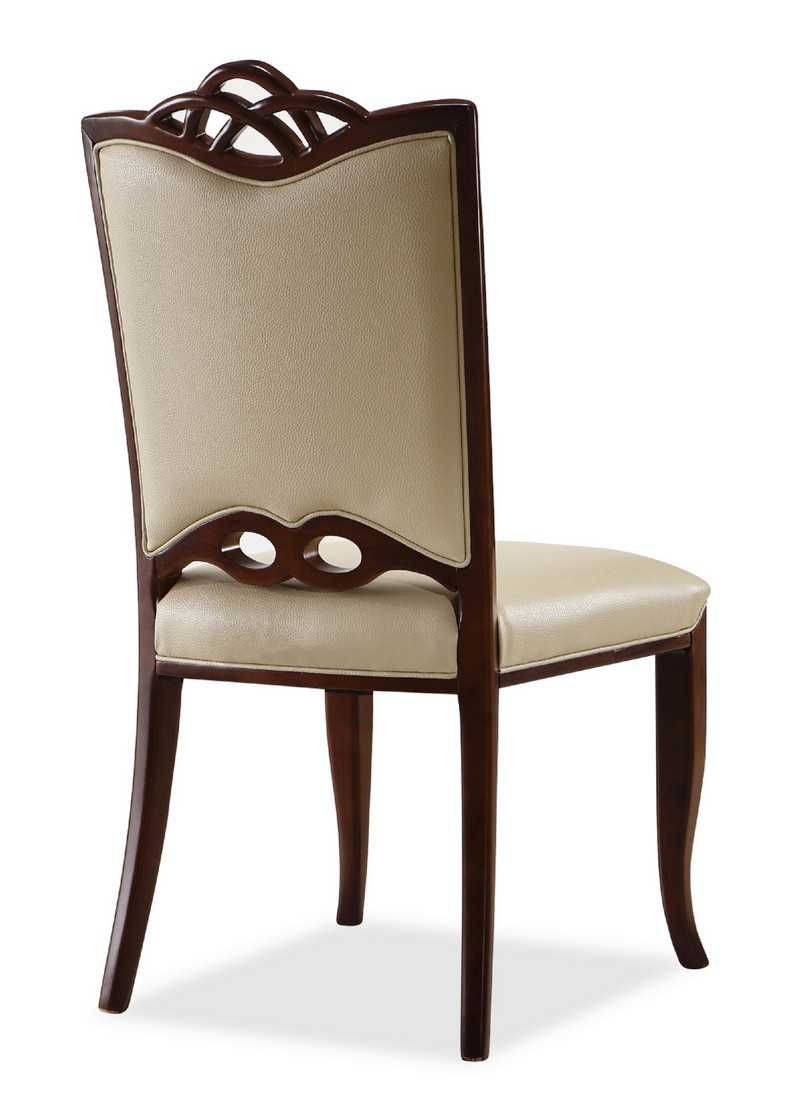 Manhattan Comfort Regent Cream and Walnut Faux Leather Dining Chair (Set of Two) DC005-CR - GOLD STAR Dining